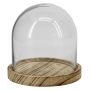 Campana in vetro DANILLA con base in legno marmorizzato, trasparente, 10 cm, Ø 10 cm