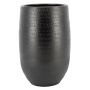 Vaso per piante in ceramica DEIRA con venature, nero opaco, 30 cm, Ø 23 cm