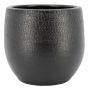 Vaso da fiori in ceramica DEIRA con venature, nero opaco, 25 cm, Ø 27 cm