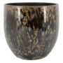 Vaso da fiori ELIEL in ceramica, screziato, marrone-blu, 28 cm, Ø 28 cm