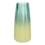 Vaso in vetro AMALFRIED con scanalature, blu-giallo, 21 cm, Ø 10 cm