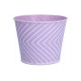 Vaso da fiori CENDRINE in zinco, motivo a linee, viola, 9,3 cm, Ø 11,5 cm