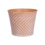 Vaso da fiori CENDRINE in zinco, motivo a linee, arancione, 9,3 cm, Ø 11,5 cm