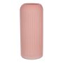 Vaso da fiori ALBURGIS con scanalature, vetro, rosa antico opaco, 25 cm, Ø 10 cm
