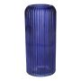 Vaso da fiori ALBURGIS con scanalature, vetro, blu scuro trasparente, 25 cm, Ø 10 cm
