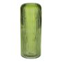 Vaso da fiori ALBURGIS con scanalature, vetro, verde-trasparente, 25 cm, Ø 10 cm
