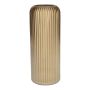 Vaso da fiori ALBURGIS con scanalature, vetro, oro metallizzato, 25 cm, Ø 10 cm