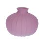 Bottiglia in vetro ALFHARD con scanalature, color malva opaco, 8,5 cm, Ø 10,5 cm