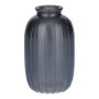 Bottiglia decorativa SILVINA in vetro, scanalata, grigio metallizzato, 12 cm, Ø 7 cm