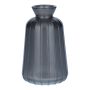 Bottiglia decorativa in vetro TATIANA con scanalature, grigio metallizzato, 11 cm, Ø 6,5 cm