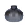 Bottiglia in vetro ALFHARD con scanalature, grigio metallizzato, 8,5 cm, Ø 10,5 cm
