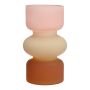 Vaso colorato NEVOLINKI, vetro, rosa-beige-marrone-opaco, 18 cm, Ø10,5 cm