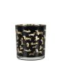 Portacandela in vetro GEORGETTE con motivo bassotto, nero opaco-oro lucido, 8cm, Ø7,5cm