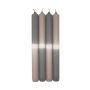 Candele dip dye LISSITA, 4 pezzi, grigio-argento grigio, 25cm, Ø2,3cm, 11h