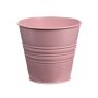 Vaso rotondo MICOLATO con scanalature, zinco, rosa, 12cm, Ø13,5cm