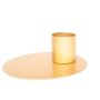Portalumino in metallo TERENCE per candele affusolate, oro antico, 4,5cm, Ø12,5cm