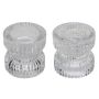 Portalumino reversibile in vetro ARTORIUS per candele tea light, candele a colonna, trasparente, 6cm, Ø6,4cm