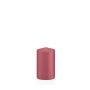 Candela a tronchetto MAEVA, rosa fragola, 10cm, Ø6cm, 33 ore - Prodotto in Germania
