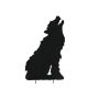 Silhouette decorativa di Halloween SPOOKY WOLF, nera, 63 cm
