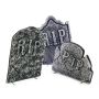 Lapidi commemorative di Halloween KRAMPUS, 3 pezzi, effetto pietra, polistirolo, teschi, 51 cm, 50 cm, 34 cm