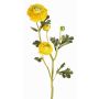 Ramo di ranuncolo tessile NOEMIE, giallo, 65cm, Ø4-8cm