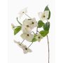 Ramo tessile di corniolo giapponese KOHANA, fiorito, crema, 70cm