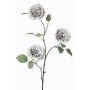 Ramo tessile di rosa centifolia GITTI, grigio-blu, 80cm, Ø8-9cm