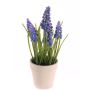 Muscari artificiale ARABELLA in vaso decorativo, viola-blu, 25 cm, Ø 2-3 cm