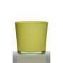 Vaso da fiori ALENA, cilindro/rotondo, giallo-verde, 16 cm, Ø17 cm
