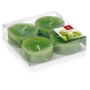 Set di 4 lumini grandi / Lumini profumati ASTRID, verde mela, 1,9cm, Ø5,7cm, 8h