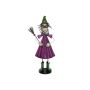 Figura decorativa di Halloween piccola strega MYSTERY con scopa, cappello, 100 cm