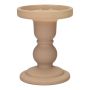 Portacandela a tronchetto in vetro KLEOFINA, con base, beige opaco, 11cm, Ø8,5cm