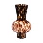 Vaso sferico di vetro RUSSELL, motivo leopardato, marrone-trasparente, 30 cm, Ø18 cm