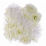 Composizione decorativa con peonia, dalia e ortensia, tappeto EVOLET, bianco, 25x25 cm
