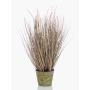 Erba sintetica pennisetum OVIDIO, pannocchie, vaso di zinco, rosa-verde, 60cm