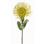 Cuscino porta spilli artificiale Protea BAILY, giallo-verde, 55 cm, Ø 10 cm