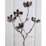 Ramo di cotone in plastica NIRO, frutti, innevato, marrone-bianco, 30 cm