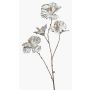 Ramo artificiale di ibisco KEALANI, argento-oro metallizzato, 80 cm