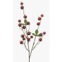 Ramo artificiale di rosa patata BREVON con cinorrodi, rosso, 80 cm
