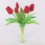 Mazzo di tulipani decorativi LEANA, rosso, 30 cm, Ø 20 cm