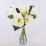 Mazzo di magnolie in tessuto KAYLE, bianco crema, 30 cm, Ø 25 cm