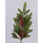 Ramo artificiale VARDALIA, abete, bacche, pigne, rosso-verde, 75 cm