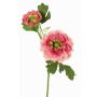 Ranuncolo artificiale SAGARA, rosa-fucsia-verde, 45cm, Ø5-9cm