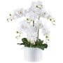 Orchidea Phalaenopsis artificiale TOUNI, vaso in ceramica, radici, bianca, 60cm