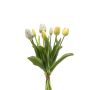 Mazzo di tulipani artificiali misti LONA, bianco-giallo, 40 cm