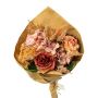 Mazzo di fiori artificiali con rose, ortensie e skimmia FORTA, arancione-salmone-rosa antico, 50 cm