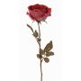 Rosa artificiale NAJMA, effetto secco, rosso antico-viola, 65cm, Ø10cm