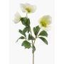 Ramo artificiale di rosa di Natale MERUEL, bianco-verde, 45 cm