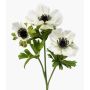 Fiore artificiale anemone RUBINA, bianco, 55 cm, Ø 4-10 cm