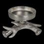 Portacandele a forma di corna in alluminio LIBUSCHA, argento, 8cm, Ø14cm